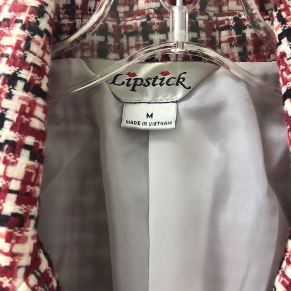 Sharp Dressy Cute Fun! Red, Black & white Jacket ♥️ like new! Medium - Picture 3 of 12